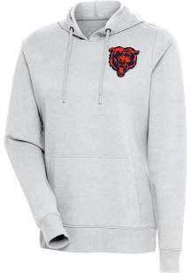Antigua Chicago Bears Womens Grey Action Hooded Sweatshirt