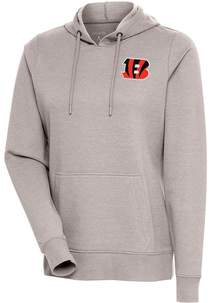 Men's Antigua Oatmeal Cincinnati Bengals Action Chenille Pullover