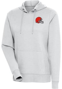 Antigua Cleveland Browns Womens Grey Action Hooded Sweatshirt