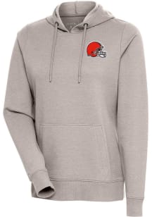 Antigua Cleveland Browns Womens Oatmeal Action Hooded Sweatshirt