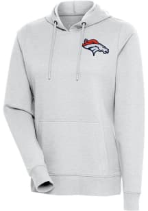 Antigua Denver Broncos Womens Grey Action Hooded Sweatshirt