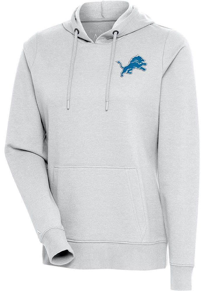 Antigua Detroit Lions Charcoal Victory Chenille Pullover Hoodie