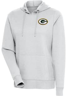Antigua Green Bay Packers Womens Grey Action Hooded Sweatshirt