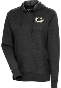 Antigua Green Bay Packers Womens Black Action Hooded Sweatshirt