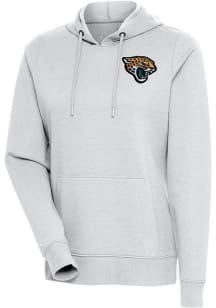 Antigua Jacksonville Jaguars Womens Grey Action Hooded Sweatshirt