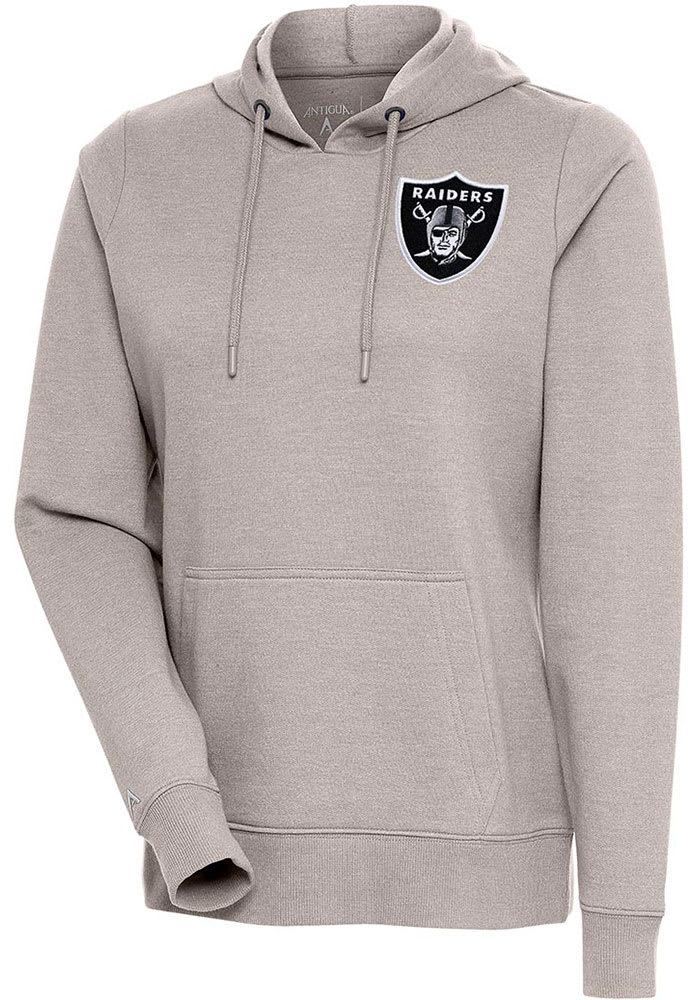 Las Vegas Raiders Antigua Women's Metallic Logo Victory Crewneck