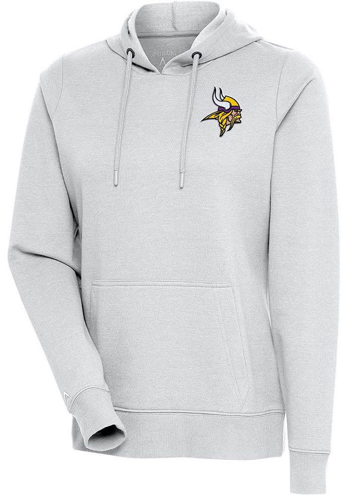 Women's Antigua White Minnesota Vikings Victory Chenille Pullover Hoodie