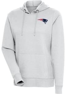 Antigua New England Patriots Womens Grey Action Hooded Sweatshirt
