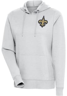 Antigua New Orleans Saints Womens Grey Action Hooded Sweatshirt
