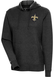 Antigua New Orleans Saints Womens Black Action Hooded Sweatshirt