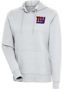 Antigua New York Giants Womens Grey Action Hooded Sweatshirt