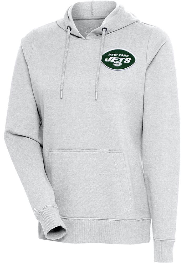 Women's Antigua Heather Gray New York Jets Victory Full-Zip Hoodie Size: Medium