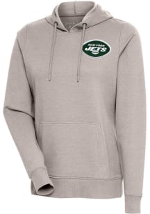 Antigua New York Jets Womens Oatmeal Action Hooded Sweatshirt