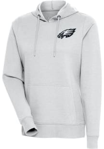 Antigua Philadelphia Eagles Womens Grey Action Hooded Sweatshirt