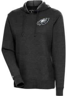 Antigua Philadelphia Eagles Womens Black Action Hooded Sweatshirt