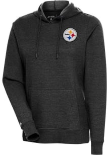Antigua Pittsburgh Steelers Womens Black Action Hooded Sweatshirt