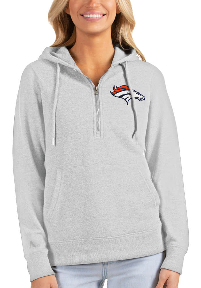 Women's Denver Broncos Antigua Black Victory Logo Pullover Sweatshirt