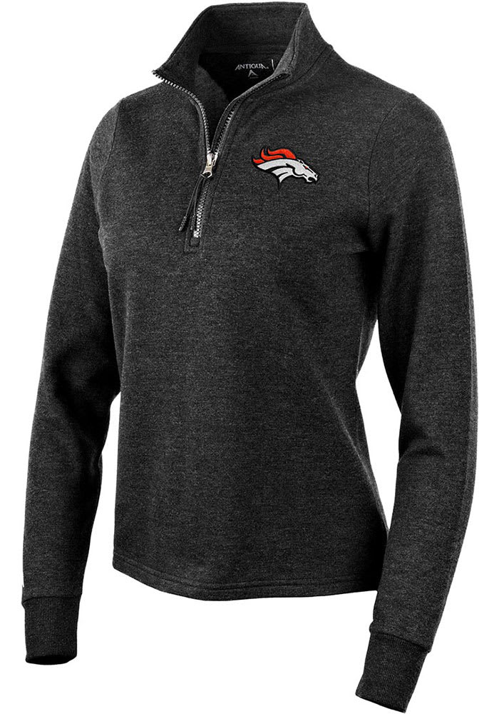 Women's Denver Broncos Antigua Black Victory Logo Pullover Sweatshirt