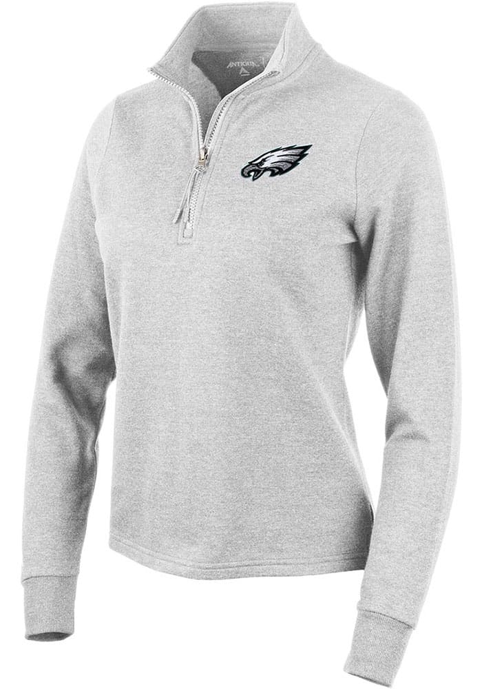 Antigua Philadelphia Eagles Womens Black Fortune 1/4 Zip Pullover