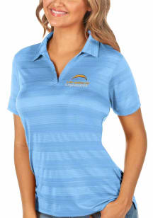 Antigua Los Angeles Chargers Womens Blue Compass Short Sleeve Polo Shirt
