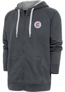 Antigua Chicago Fire Mens Charcoal Victory Long Sleeve Full Zip Jacket