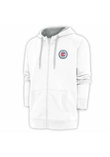 Antigua Chicago Fire Mens White Victory Long Sleeve Full Zip Jacket