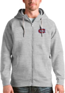 Antigua Montreal Canadiens Mens Grey Victory Full Long Sleeve Full Zip Jacket