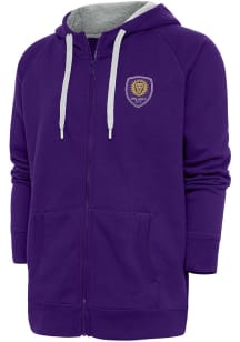 Antigua Orlando City SC Mens Purple Victory Long Sleeve Full Zip Jacket
