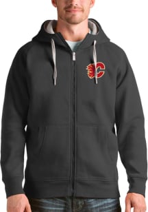 Antigua Calgary Flames Mens Charcoal Victory Long Sleeve Full Zip Jacket