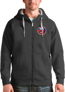 Antigua New York Islanders Mens Charcoal Victory Full Long Sleeve Full Zip Jacket