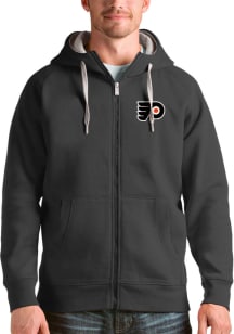 Antigua Philadelphia Flyers Mens Charcoal Victory Long Sleeve Full Zip Jacket
