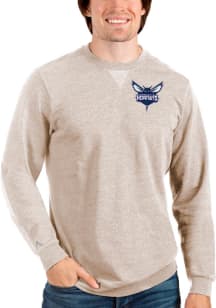 Antigua Charlotte Hornets Mens Oatmeal Reward Long Sleeve Crew Sweatshirt