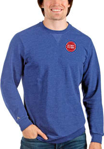 Antigua Detroit Pistons Mens Blue Reward Long Sleeve Crew Sweatshirt