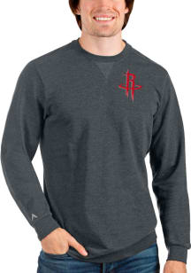 Antigua Houston Rockets Mens Charcoal Reward Long Sleeve Crew Sweatshirt