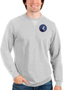 Antigua Minnesota Timberwolves Mens Grey Reward Long Sleeve Crew Sweatshirt