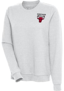 Antigua Chicago Bulls Womens Grey Action Crew Sweatshirt