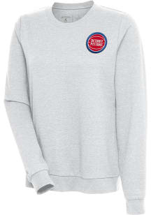 Antigua Detroit Pistons Womens Grey Action Crew Sweatshirt