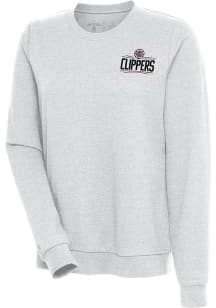 Antigua Los Angeles Clippers Womens Grey Action Crew Sweatshirt
