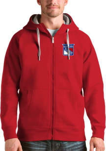 Antigua New York Rangers Mens Red Victory Full Long Sleeve Full Zip Jacket