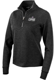 Antigua Los Angeles Clippers Womens Black Action 1/4 Zip Pullover