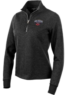 Antigua New Orleans Pelicans Womens Black Action 1/4 Zip Pullover