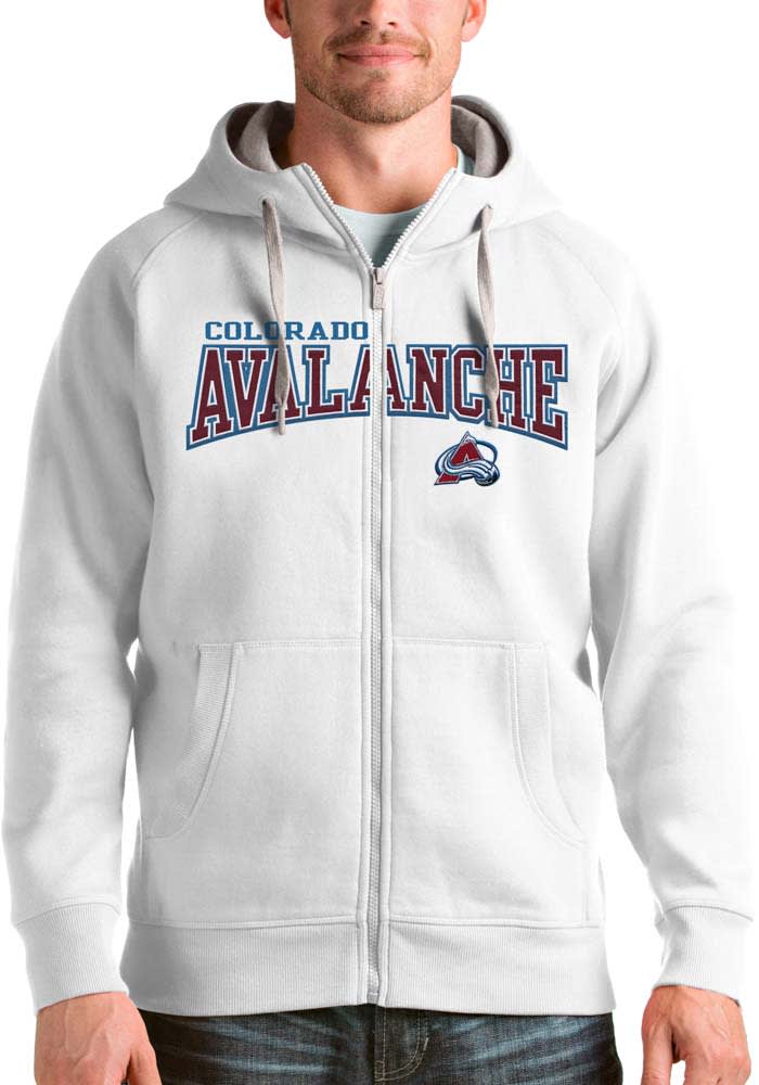 Antigua Colorado Avalanche Mens White Victory Full Long Sleeve Full Zip Jacket