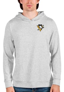 Antigua Pittsburgh Penguins Mens Grey Absolute Long Sleeve Hoodie
