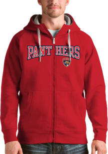 Antigua Florida Panthers Mens Red Victory Full Long Sleeve Full Zip Jacket