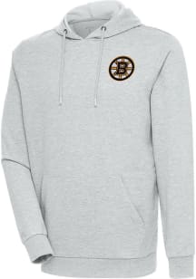 Antigua Boston Bruins Mens Grey Action Long Sleeve Hoodie