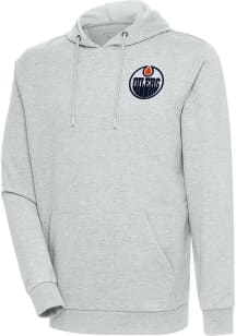 Antigua Edmonton Oilers Mens Grey Action Long Sleeve Hoodie