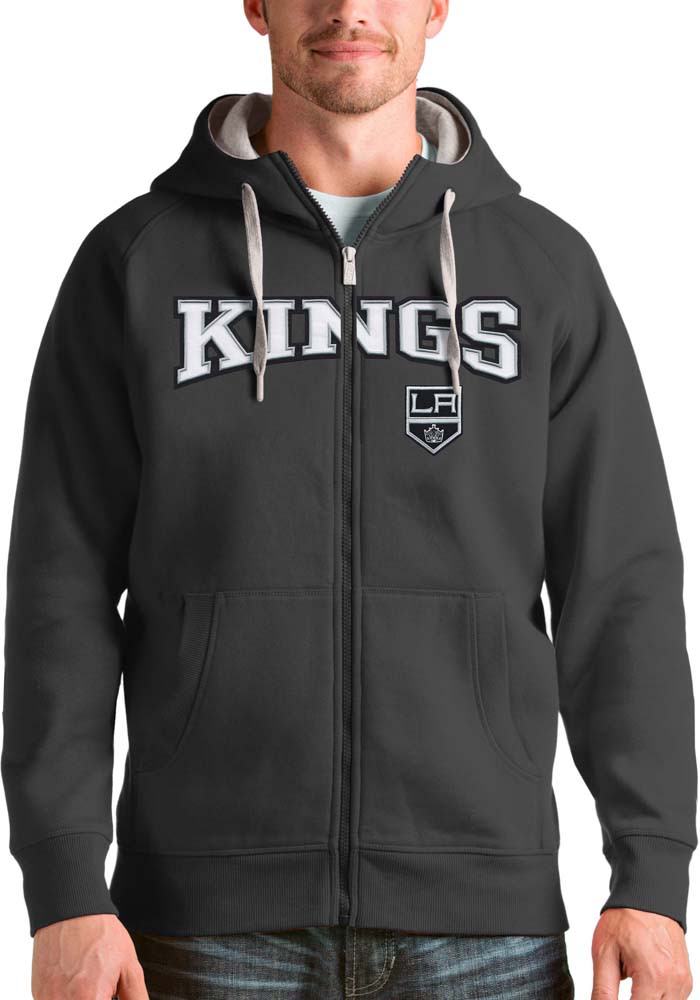 Antigua Los Angeles Kings Women's Charcoal Victory Full Long Sleeve Full Zip Jacket, Charcoal, 52% Cot / 48% Poly, Size S, Rally House