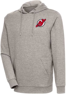 Antigua New Jersey Devils Mens Oatmeal Action Long Sleeve Hoodie