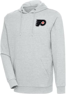 Antigua Philadelphia Flyers Mens Grey Action Long Sleeve Hoodie