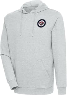 Antigua Winnipeg Jets Mens Grey Action Long Sleeve Hoodie